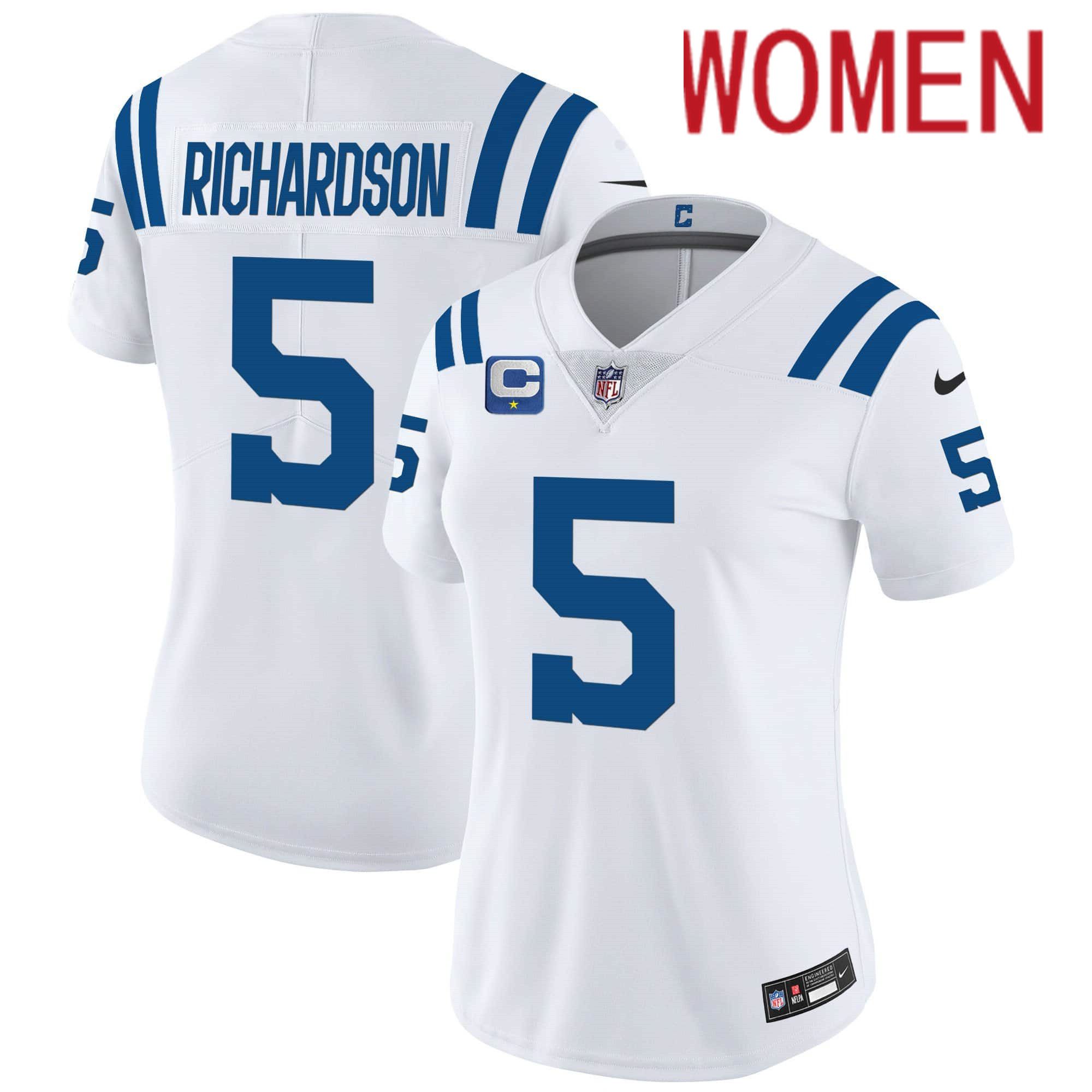 Women Indianapolis Colts #5 Richardson White 2024 Nike Vapor Limited NFL Jersey->women nfl jersey->Women Jersey
